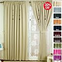 Solid Thermal Insulated Blackout Curtain 84"L- 1 Set-BEIGE