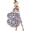 Cell Phone / Camera Charm Strap Beautiful Blue Diamond Money Sign