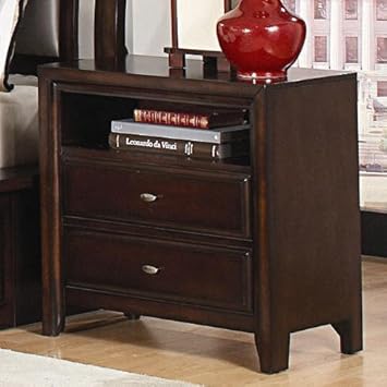 Coaster Nadine 2 Drawer Nightstand in Warm Brown Finish