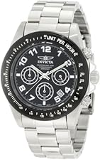 Invicta Men's 10701 Speedway Chronograph Black Dial Stainless Steel Watch