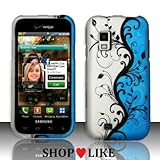 Rubberized Blue Vine Flower Snap on Design Case Hard Case Skin Cover Facepl ....