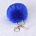 DZT1968® Solid Color Imitate Rabbit Fur Ball Keychain Handbag Key Ring Car Key (Blue)