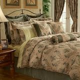 7Pc Queen Bali Tropical Chenille Tapestry Comforter Set