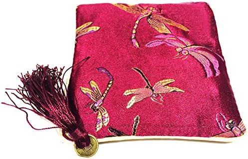 Elleables® Tasseled Coin Pouch Silk Brocade (Burgundy)