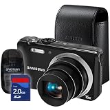 Samsung HZ30W 12.1 MP Digital Camera with 15x Optical Zoom and 3.0-Inch LCD (Black) PLUS Samsung Leather Case PLUS Smasung 2GB Memory Card PLUS USB Card Reader & Writer