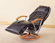 50s Retro Style Black Leather Designer Massage Recliner Chair w/Control