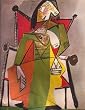Femme Assise Lithograph By Pablo Picasso Published By Verve - Framed Artwork