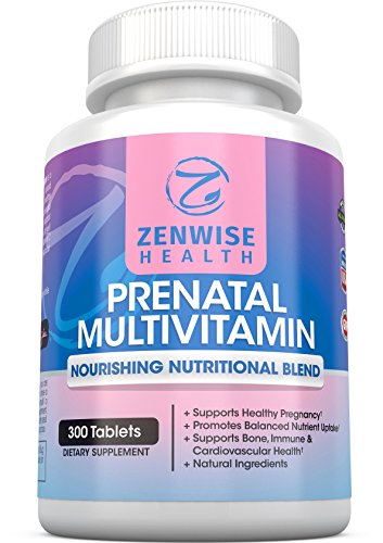 Prenatal Vitamins - Multivitamin With Folic Acid, Probiotics, Biotin and Vitamin A & C - Optimal Women s Supplement for Healthy Pregnancy - Brain, Bone, Immune & Heart Support - 300 Count Tablets