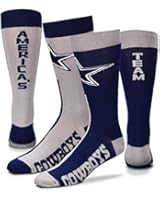 For Bare Feet NFL Big Top MisMatch Crew Socks Size (Large 10-13)