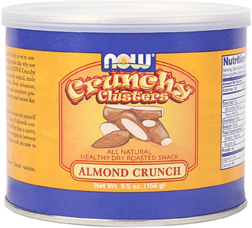 NOW Foods Almond Crunch, 5.5 Ounce Fiber Can (Pack of 4) by NOW Foods