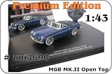 Review Universal Hobbies 3690 / Die-Cast MGB MkII - MGB MK.II, Open top Metallic Midnight Blue in Pres.Boxed - Scale 1:43