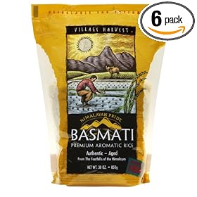 Village Harvest Basmati Premium Aromatic Rice, 30-Ounce Bags (Pack of 6)