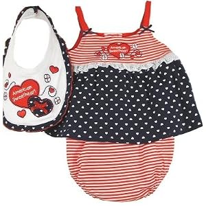 Newborn Girls 4pc American Sweetheart Short Set