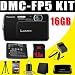 Panasonic Lumix DMC-FP5 14.1 MP Digital Camera with 4x Optical Image Stabilized Zoom (Black) BCK7 Battery/Charger 16GB DavisMAX Bundle