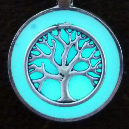 Magical fairy glow in the dark necklace tree of life aq…