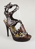 Strappy Studded Snake Heel