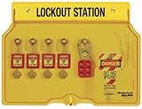 Master Lock 4-Padlock Capacity Lockout Station with Cover, Includes 4 Zenex Padlocks Master Lock [並行