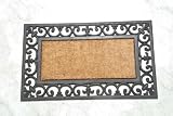 Homescapes Door Mat - Coir & Wrought Iron Effect- Suitable for Indoor and Outdoor use. Heavy Duty Scrapper Mat
