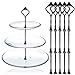Happy Will 5 Sets 3 Tier Crown Cake Stand Fruit Cake Plate Handle Fitting Hardware Rod Stand Holder with Stylus Black (Plates Not Include)