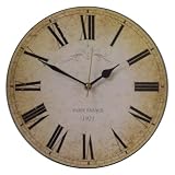 Stunning Shabby Chic Kitchen Wall Clock With The Wording "Paris France 1921" (623/4863)