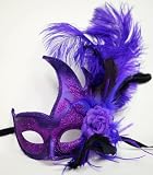 Halloween Purple Feather Half Face Mask Halloween Purple Feather Half Face Mask