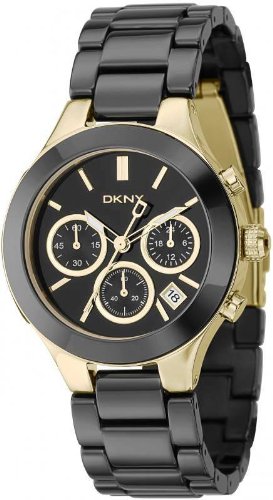 DKNY Ceramic Chronograph Black Dial Women