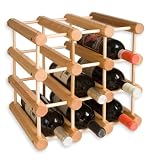 J.K. Adams MWR-B12-N Hardwood 12-Bottle Wine Rack, Natural