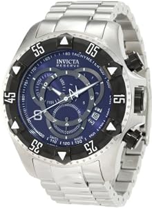 Invicta Men's 1882 Reserve Chronograph Blue Dial Stainless Steel Watch from Invicta
