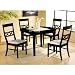 Crescent Village Weatherford Collection 5-Piece Round Dining Set with 4 Chairs, Black with Grey Gran
