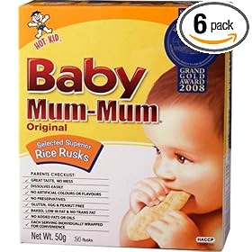 Hot Kid Baby Mum-Mum Original Flavor Rice Biscuit, 24-Count (Pack of 6)