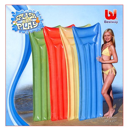 Bestway 44008 - Luftmatratze transparent, circa 183 x 69 cm, 3-fach sortiert