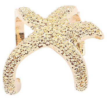 Epiestore(TM) Europe exaggerated personality ring opening of small starfish (random color)