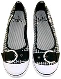 NOTW (Not Of This World) Women's Kelly Knit Blue / Black Ballet Flat Shoes with Buckle