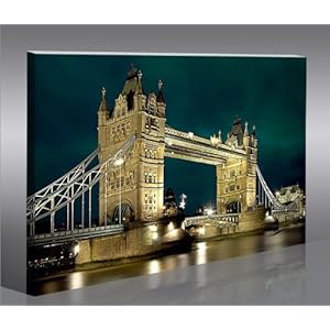 Tableau du Tower Bridge de Londres - Tableau sur Toile avec Cadre en Bois