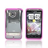 PINK CLEAR Hard Case Gummy Border for HTC Thunderbolt