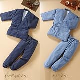 裏フェイクファー付　あったかデニム作務衣　40616 (Mサイズ, カラー：インディゴブルー) 作務衣