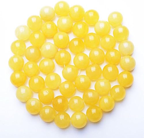 2x 4-12MM Yellow Jade Chalcedony Loose Gemstone Beads Natural Round Crafts 15'' Size:8mm