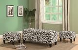 Bench&Ottoman Zebra Fabic Bench:48Lx19-1/2Wx20H