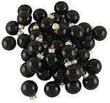 Club Pack Of 80 Shiny Black Glass Ball Christmas Ornaments 1.5