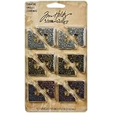 Metal Corners by Tim Holtz Idea-ology, 12 per pack, 1 Inch, Antique Finishes, TH92789