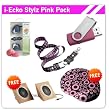 i-Ecko Pink Stylz Pack - Buy 2GB Swivel Drive, Sports Clipz & 2GB Lanyard USB - Get Mousepad & Eco-Speakers FREE!