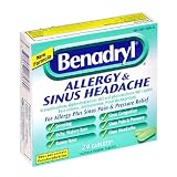 Benadryl Allergy & Sinus Headache Caplets, 24-Count Boxes (Pack of 4)