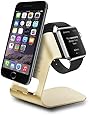 Apple Watch Stand, Esinkin Charging Stand Portable 2 in 1 Multifunctional Charger Dock Cradle for iWatch and iPhone, Samsung, Htc, Sony and Other Smart Phone, Gold