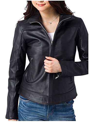 【高級牛革】レディース　ウィングネック　シングルライダース【全４色】