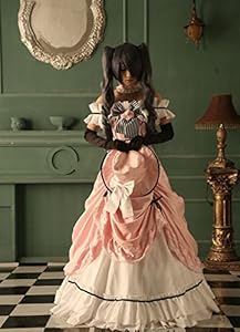 Full Set Cosplay Costumes Black Butler Kuroshitsuji Ciel Soiree Party Dress Princess (S)