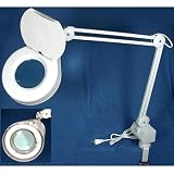 3x Desk Light Magnifier Lamp Swing Arm Clamp On White