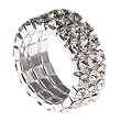3 Row Clear Crystal Stretch Fashion Ring