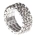 3 Row Clear Crystal Stretch Fashion Ring