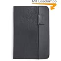 Amazon Lederhülle für Kindle Keyboard mit integrierter Leselampe (für 15 cm/6 Zoll Display) Schwarz