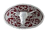 Best Price Western Longhorn Belt Buckle - Red